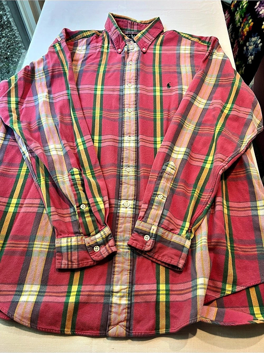 Ralph Lauren Blake Plaid Cotton Button Down Shirt XL